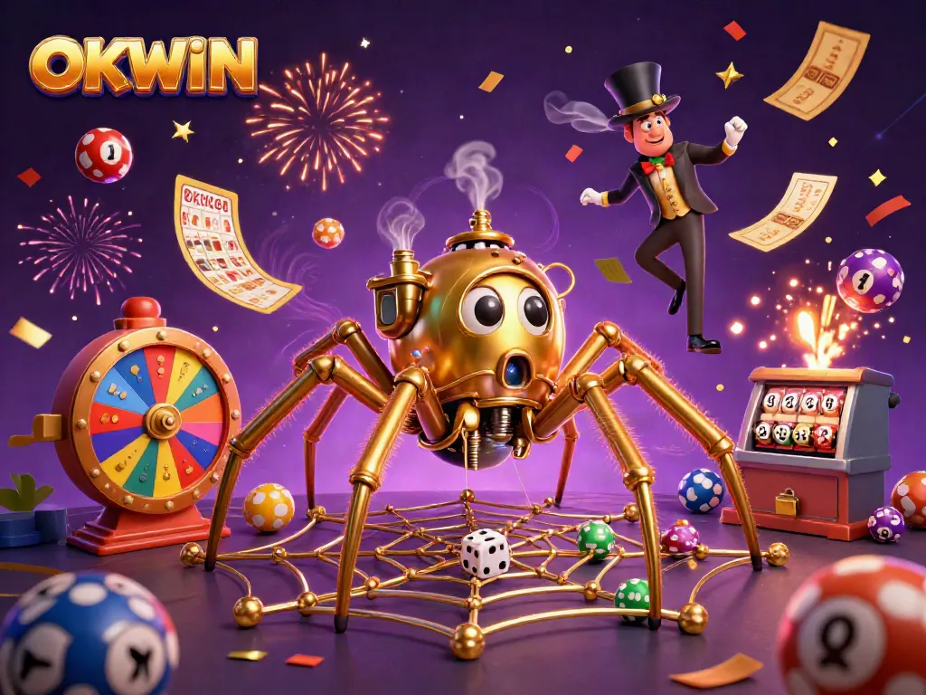 Engage with OKWIN's exciting 3D casino adventure as the golden spider constructs a web of surprises.