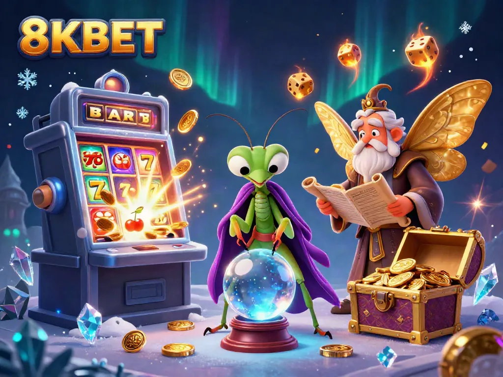 Experience the thrill of 8KBET with vibrant characters and dynamic gaming elements in a captivating casino scene.