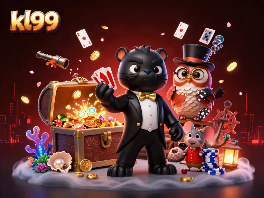 Experience thrilling casino action with KL99, featuring vibrant characters and animated gaming elements.