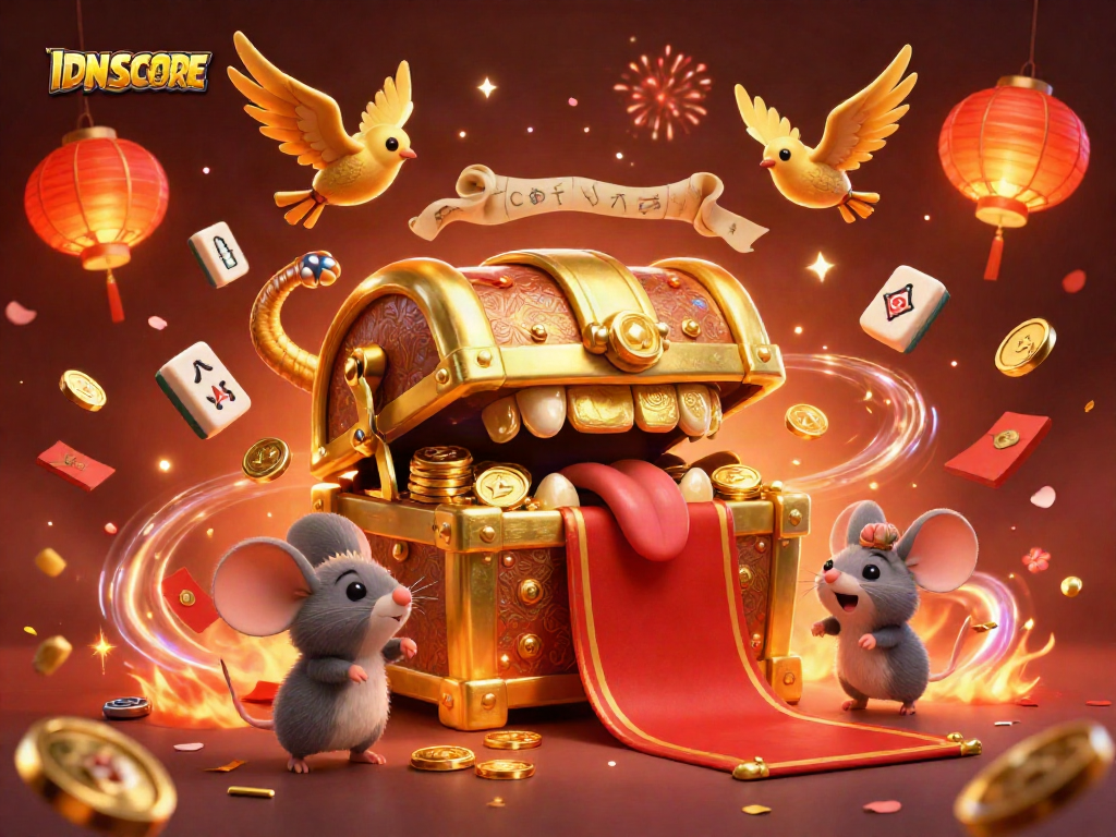 Engage in exciting gameplay at IDNSCORE with thrilling casino elements and glowing treasure.