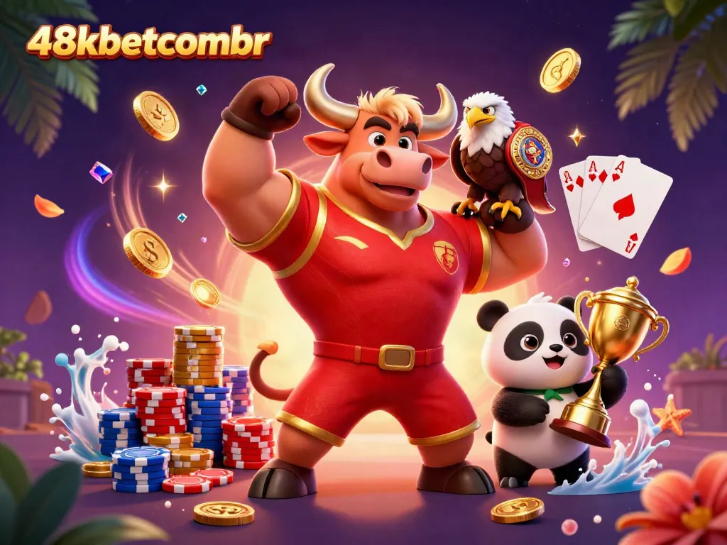 Experience the thrill of 48xbetcombr with a vibrant casino scene featuring characters and dynamic elements.