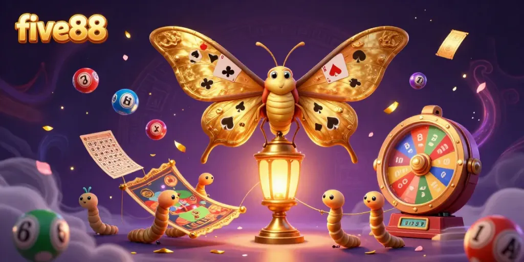 Engage in thrilling games at five88 with a captivating 3D scene showcasing an extravagant casino atmosphere.