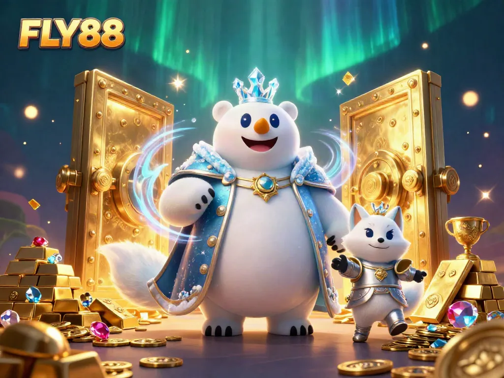 Experience thrilling gaming action at FLY88 with treasure, characters, and vibrant energy.