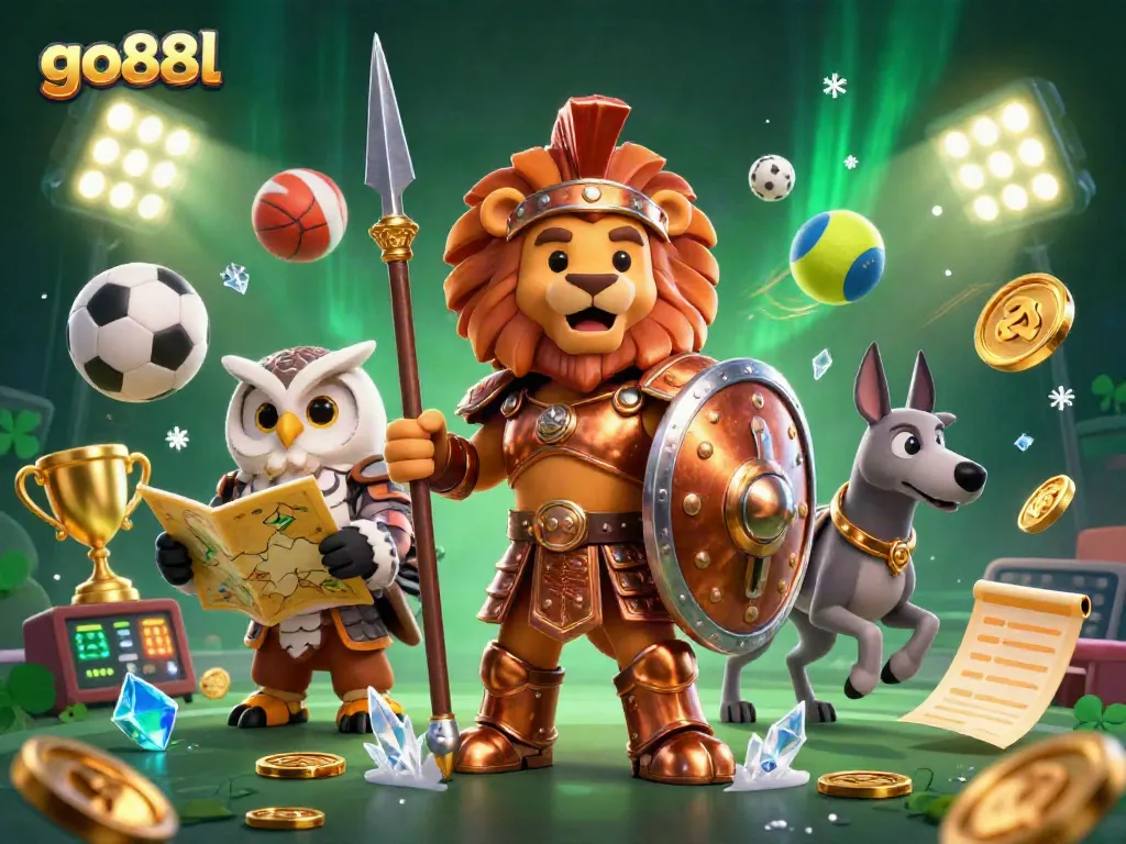 Experience thrilling wins with go88l's dynamic gaming environment featuring a Spartan lion warrior.