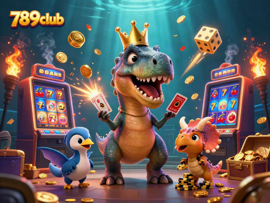 Experience the thrilling jackpot atmosphere at 789club with vibrant characters and stunning casino elements.
