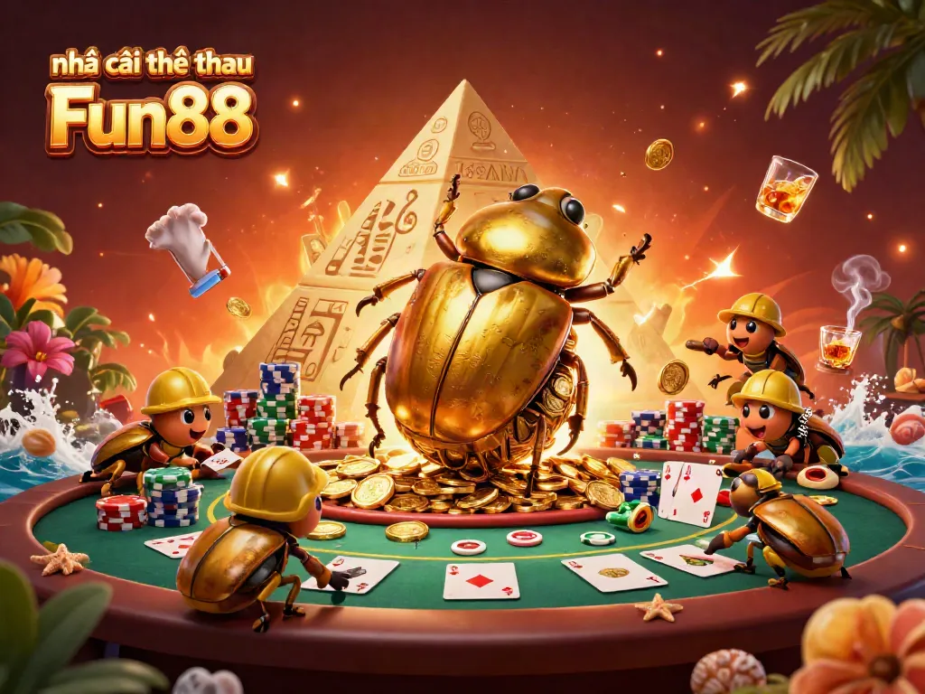 Engage with Nhà cái thể thao Fun88's vibrant casino world filled with golden treasures and gambling excitement.