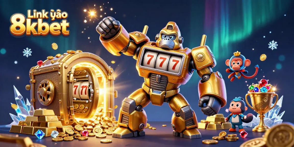 Experience the excitement and fun with Link vào 8kbet's golden gorilla mech transforming the casino world
