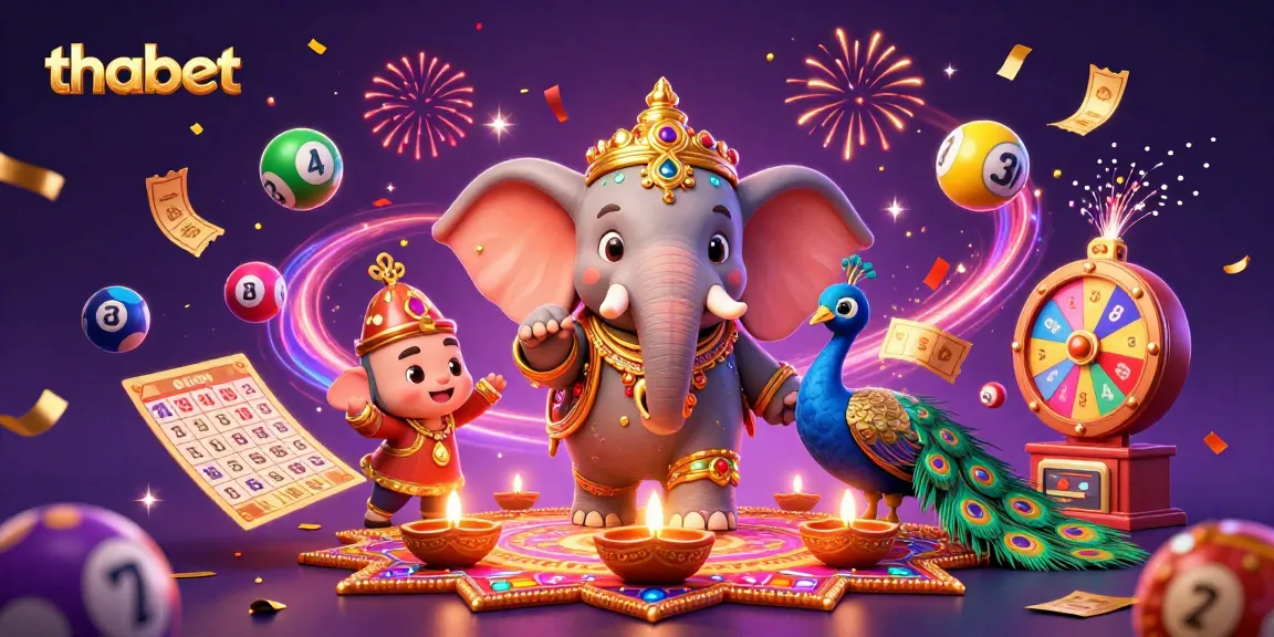 Win big with thabet in this vibrant scene showcasing exciting lottery and game elements.